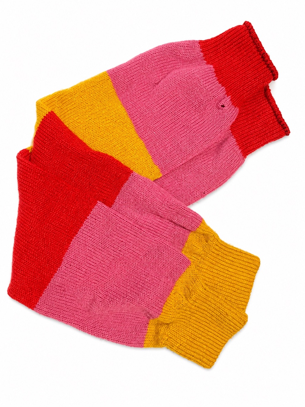 Loved Colorblock Pink Red Yellow Leg Warmers